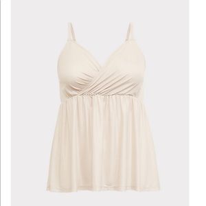 soft golden shimmer surplice babydoll cami